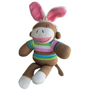 Collector’s Choice Dan Dee Sock Monkey with Bunny Ears. Excellent Condition!